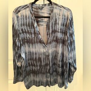 Rails Pearl Tie Dye Long-sleeve Tunic in Black Tide Size XL